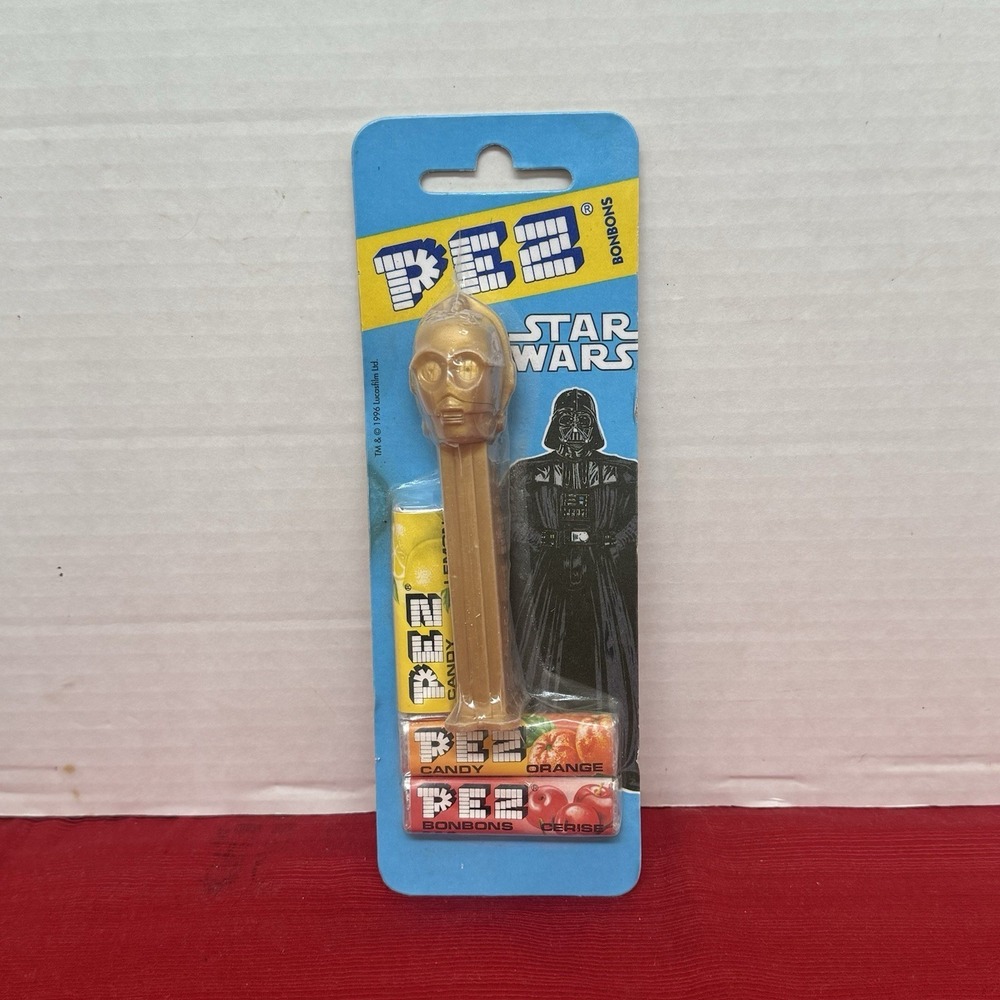 Vintage C-3PO PEZ Candy Dispenser Star Wars 1996 on Blue Card NEW In Sealed Pkg.